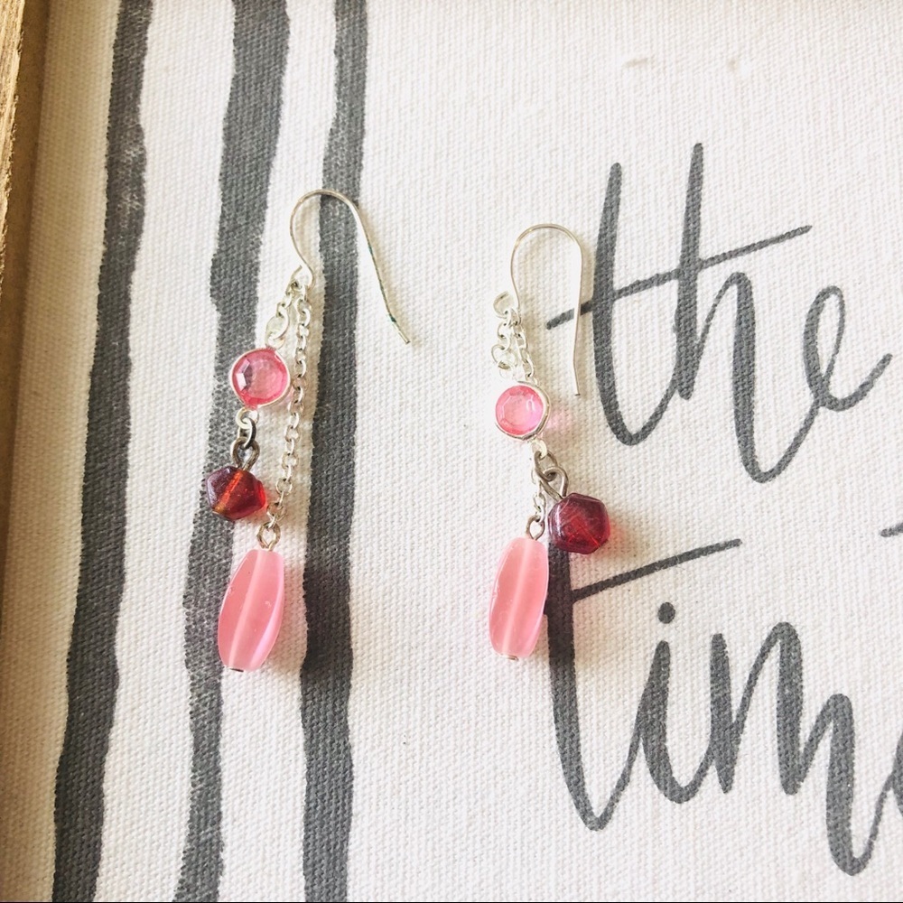 🌸Dangle earrings handmade black beads - Picture 4 of 4
